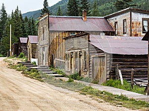 Main street in Ghost Town of St Elmo