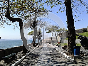 Main Street inside Copacabana Fort Museum Rio de Janeiro Brazil.