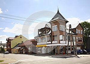 Main street in Jozefow. Poland photo
