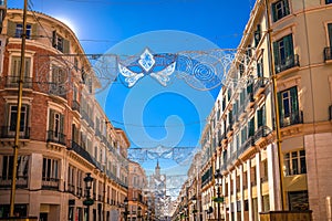 Main street of Malaga old town center