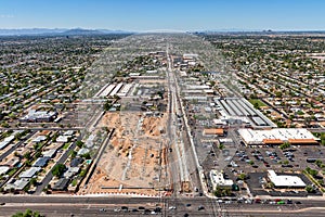 Main Street in Mesa, Arizona aerial view photo