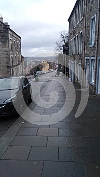 Main street in stirling leading to the castle