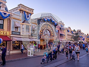 Main Street USA Disneyland at night