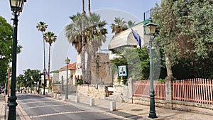 The main  street in zichron yaakov israel