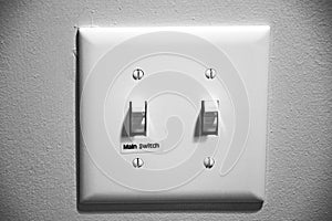 Main switches with grey wall