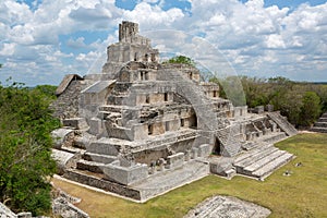 Main temple at Edzna, Campeche photo