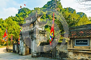 Main temple gate of the King Dinh Tien Hoang comples, Hoa Lu, Ninh Binh, Vietnam
