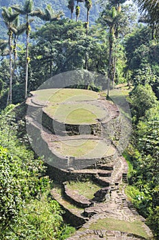 Main terraces of ancient Ciudad Perdida archeological site photo