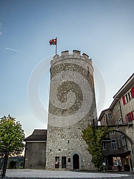 Main tower of the castel of Regensberg near Zurich