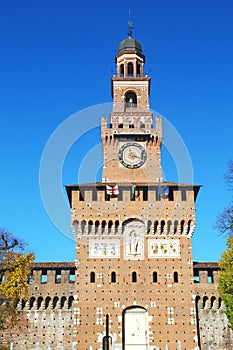 Main tower of Castello Sforzesco in Milan