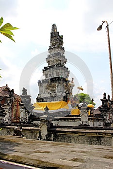 Main tower of Pura Jagatnatha of Denpasar. Taken in January 2022