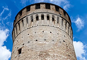 Main tower of Rocca di Brisighella Fortress of Brisighella. Ravenna, Italy