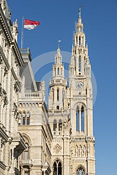 Main tower of the Vienna city hall building