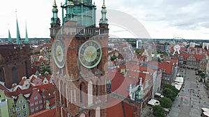 Main Town Hall in GdaÅ„sk, St. Mary`s Church in GaÅ„sk