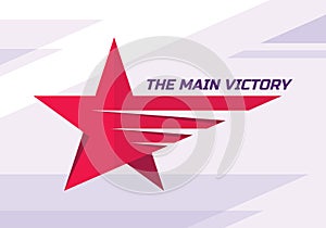 The main victory - vector logo template concept illustration. Red star creative graphic sign. Winner award symbol. Design element