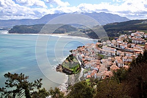 Main view of Lastres village, on of the most beautiful spots in Asturias region photo