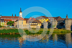 Mainbrucke bridge over river Main in Wurzburg, Germany photo