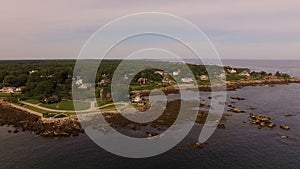 Maine Aerial Coastline Homes