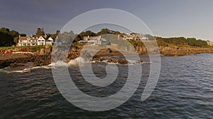 Maine Aerial Coastline Homes