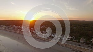 Maine Aerial York Beach Sunset