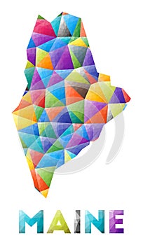 Maine - colorful low poly us state shape.