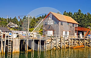 Maine fishing wharf photo