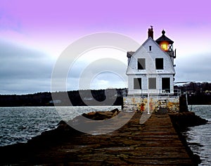 A Maine Landmark, the Rockland Breakwater Lighthouse photo
