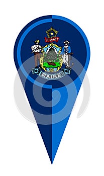 Maine Map Pointer Location Flag