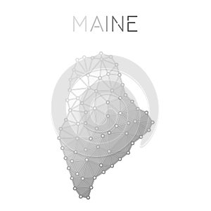Maine polygonal vector map.
