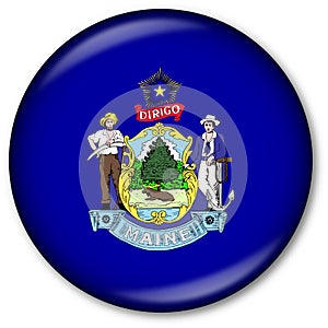 Maine State Flag Button