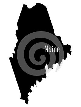 Maine State SIlhouette Map