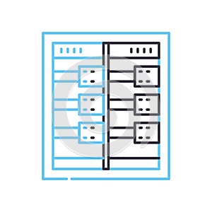 mainframe computer server line icon, outline symbol, vector illustration, concept sign