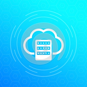 Mainframe, hosting or cloud storage vector icon