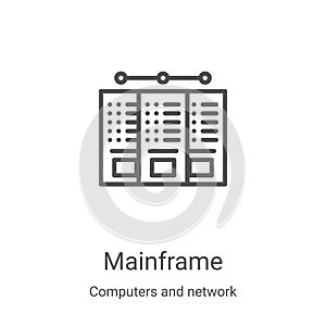 mainframe icon vector from computers and network collection. Thin line mainframe outline icon vector illustration. Linear symbol