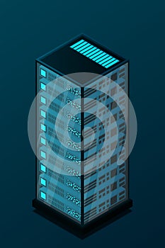 Mainframe, powered server, high technology concept, data center, cloud data storage