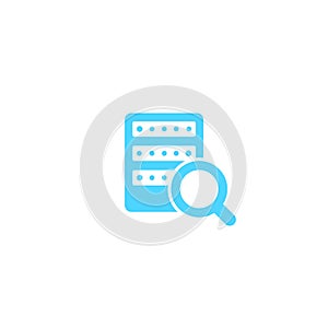 Mainframe or server search icon on white