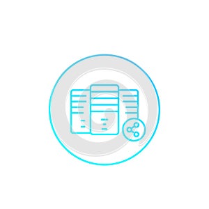 Mainframe, server, shared hosting vector icon