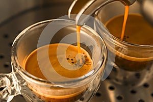 Mainstream of strong espresso coffee