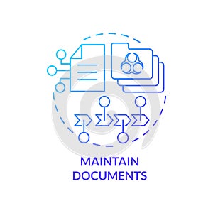 Maintain documents blue gradient concept icon