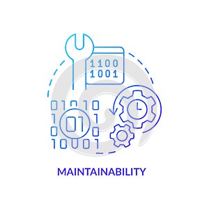 Maintainability blue gradient concept icon
