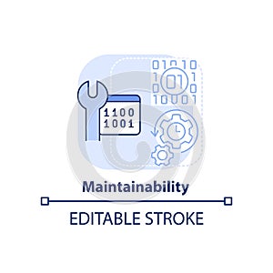 Maintainability light blue concept icon photo