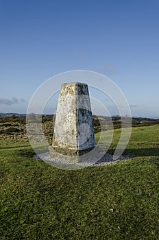 Maintained pathways leading to the trig point on Halkyn Mountain