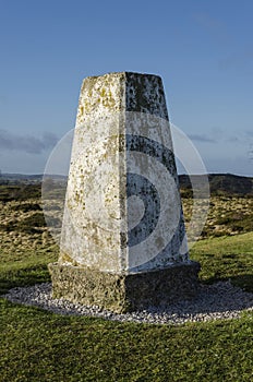 Maintained pathways leading to the trig point on Halkyn Mountain