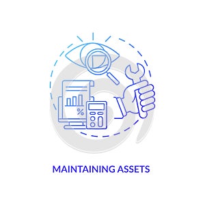 Maintaining assets concept icon