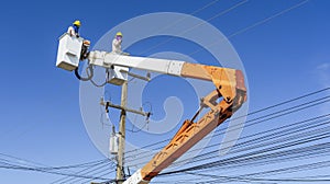 Maintenance of electricians work with high voltage