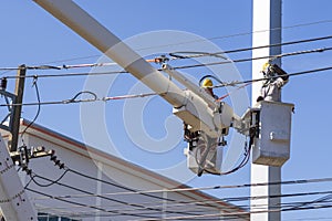 Maintenance of electricians work with high voltage