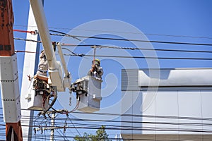 Maintenance of electricians work with high voltage