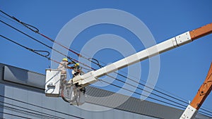 Maintenance of electricians work with high voltage