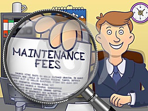 Maintenance Fees through Magnifier. Doodle Design.