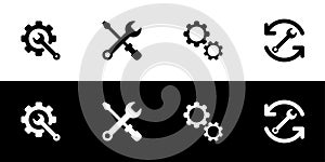 Maintenance icon set. Recover, installation, restoration, rebuild, and fixing problem photo